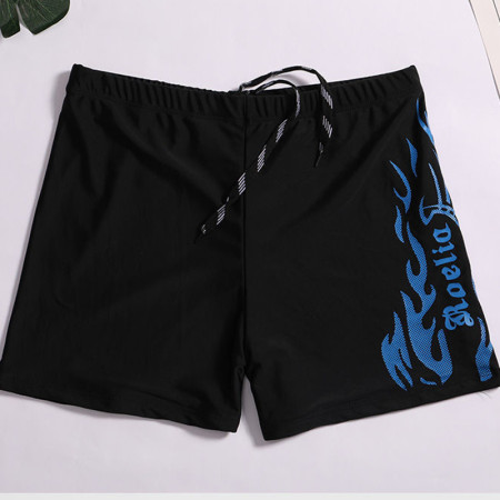 Blue Vacation Simplicity Blaze Patchwork Draw String Printing Swim Trunks