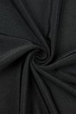 Vestidos de manga comprida preto casual patchwork meia gola alta