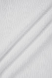 Macacão magro branco casual patchwork sólido decote em V