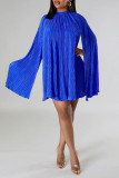 Blue Street Однотонные пэчворк-складки с водолазкой до половины платья трапециевидной формы (без пояса)