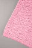 ピンクのセクシーな固体包帯バックレス ホルター ノースリーブ ドレス ドレス
