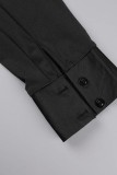Khaki Casual Solid Patchwork V Neck Plus Size Jumpsuits