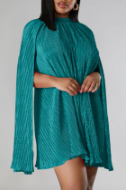 Green Street Однотонные пэчворк-складки с водолазкой до половины платья трапециевидной формы (без пояса)
