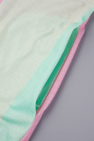 Цветные повседневные полосатые лоскутные комбинезоны с открытой спиной и открытыми плечами больших размеров