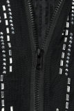 Zwart sexy patchwork hete boorklinknagels doorzichtige coltrui met lange mouwen twee stukken