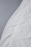 Blanc Sexy Solide Patchwork Dos Nu Hors De L'épaule Enveloppé Jupe Robes