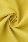 Svart Casual Solid Patchwork-knappar Vik turndown-krage Skjortaklänning Plus Size-klänningar