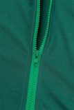 Colletto con cerniera lampo patchwork solido casual verde manica lunga due pezzi