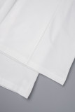 Combinaisons décontractées blanches en patchwork uni à épaules dénudées (sans chaîne de taille)