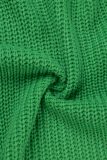 Vêtement d'extérieur décontracté uni en patchwork contrasté vert