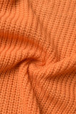 Capispalla in contrasto patchwork tinta unita casual arancione