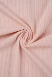 rosa casual sólido patchwork anudado cuello en u sin mangas dos piezas