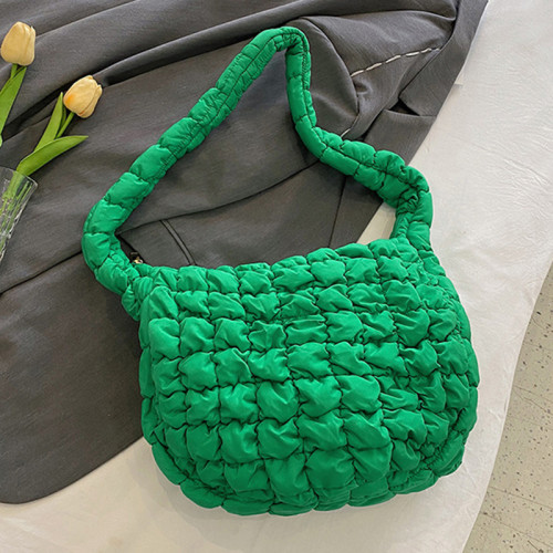 Dark Green Casual Daily Solid Patchwork Zipper Bags