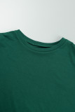 Green Casual Solid Basic O Neck Plus Size Due pezzi