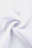 Robes de soirée blanches sexy formelles à fente solide à col en V