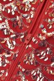 Paarse sexy patchwork kwastjes pailletten rugloze halter mouwloze jurkjurken