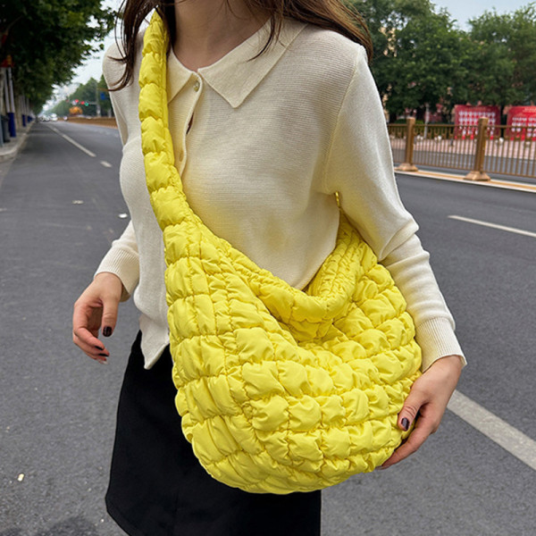 Gele casual dagelijkse effen patchwork-tassen met rits