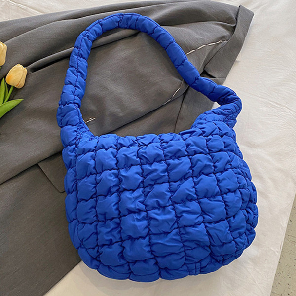 Повседневные однотонные сумки на молнии королевского синего цвета в стиле пэчворк