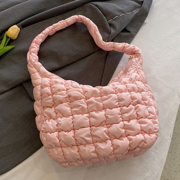 Roze casual dagelijkse effen patchwork-tassen met rits