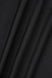 Noir Sexy Patchwork Chaud Forage Transparent Dos Nu Col Oblique Sling Robe Robes