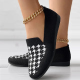 Zwarte casual patchwork ronde comfortabele platte schoenen