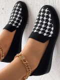 Black Casual Patchwork Round Comfortable Flats Shoes