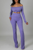 Светло-фиолетовый сексуальный однотонный пэчворк с открытой спиной и открытыми плечами с длинным рукавом из двух частей