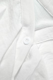 Witte casual effen patchwork tops met V-hals