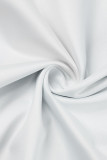 Robes de robe longue dos nu dos nu bandage imprimé décontracté blanc