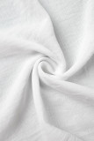 Witte casual effen patchwork tops met V-hals