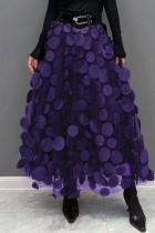 Pantaloni patchwork convenzionali a vita alta regolari patchwork solidi casual viola