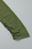 Армейские зеленые сексуальные повседневные однотонные асимметричные платья-юбки с запахом