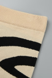 Zwarte casual patchwork frenulum contrasterende O-hals mouwloze twee stukken