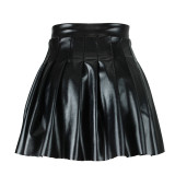 Абрикосовая модная повседневная однотонная обычная плиссированная юбка с высокой талией