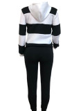 White Casual Solid Patchwork Hooded Collar Long Sleeve Regular Sleeve Regular Two Pieces
