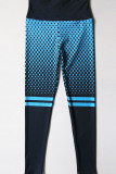 Azul preto moda casual sportswear estampa skinny cintura alta lápis estampa completa parte inferior