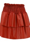 Jupes de couleur unie conventionnelles à taille haute classiques en patchwork uni décontracté rouge