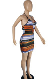 Многоцветный сексуальный принт в стиле пэчворк Спагетти ремень юбка-карандаш платья