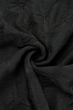 Svarta sexiga solida urholkade rygglösa spaghettiband långa klänningar
