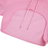 Rose Red Casual Street Solid Patchwork Hooded Collar Long Sleeve Three Pieces