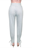 Albicocca Moda Casual Solid Basic Pantaloni a vita alta regolari