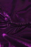 Púrpura sexy sólido patchwork sin espalda pliegue halter un paso falda vestidos