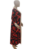 Cardigan rouge imprimé léopard camouflage lèvres imprimé imprimé manches longues vêtements d'extérieur
