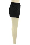 Faldas de color sólido convencional de cintura alta flacas de patchwork sólido casual negro