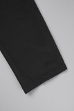 Vestidos de manga comprida cinza casual sólido frênulo plissado com decote em V