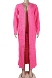 Розовая повседневная однотонная верхняя одежда в стиле пэчворк