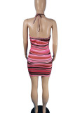 Многоцветный сексуальный принт в стиле пэчворк Спагетти ремень юбка-карандаш платья