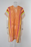 Желтое сексуальное пэчворк выдолбленное прозрачное контрастное купальное платье накидка