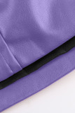 Purple Street Solid Patchwork Turndown Collar Outerwear(Prevail in Kind)