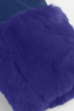Purple Street Solid Patchwork Turndown Collar Outerwear(Prevail in Kind)